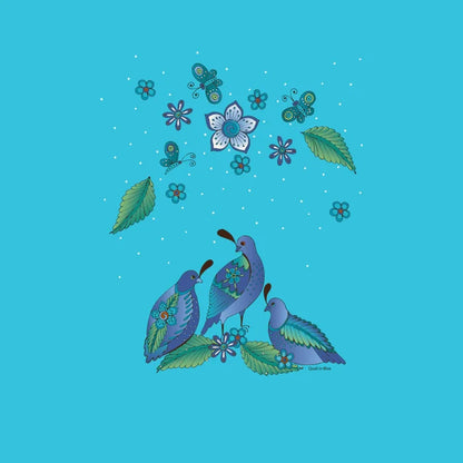 Quail in Blue Short Sleeve