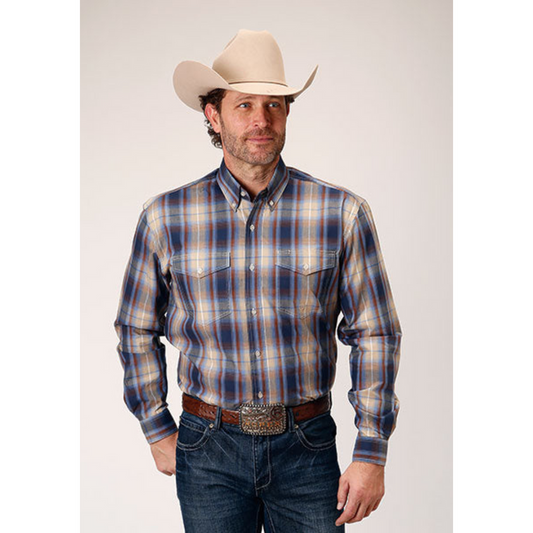 Roper Men's Amarillo Ranch Plaid Long Sleeve Shirt