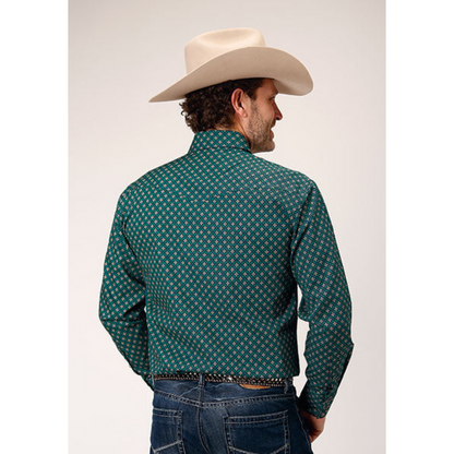 Roper Men's Cross Walk Foulard Long Sleeve Snap Shirt