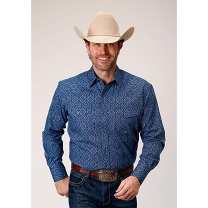 Roper Men's Medallion Paisley Long Sleeve Snap Western Shirt