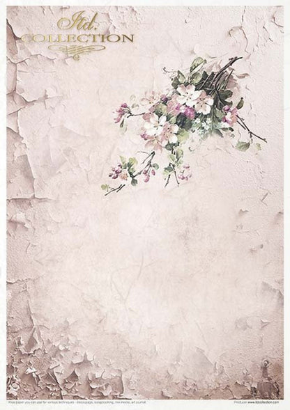 Rosy Summertime Rice Paper by ITD Collection, RP031, Pack of 11 4