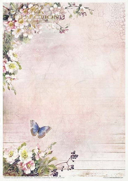 Rosy Summertime Rice Paper by ITD Collection, RP031, Pack of 11 5