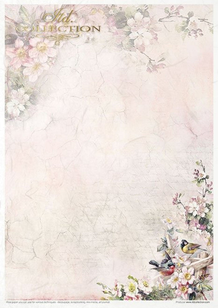 Rosy Summertime Rice Paper by ITD Collection, RP031, Pack of 11 7