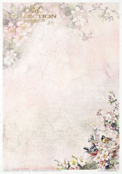 Rosy Summertime Rice Paper by ITD Collection, RP031, Pack of 11 7