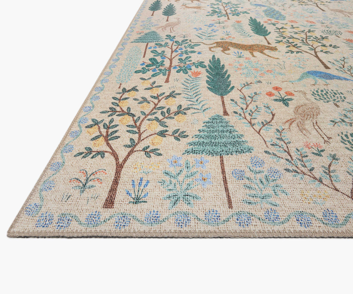 Menagerie Forest Printed Rug - Cream