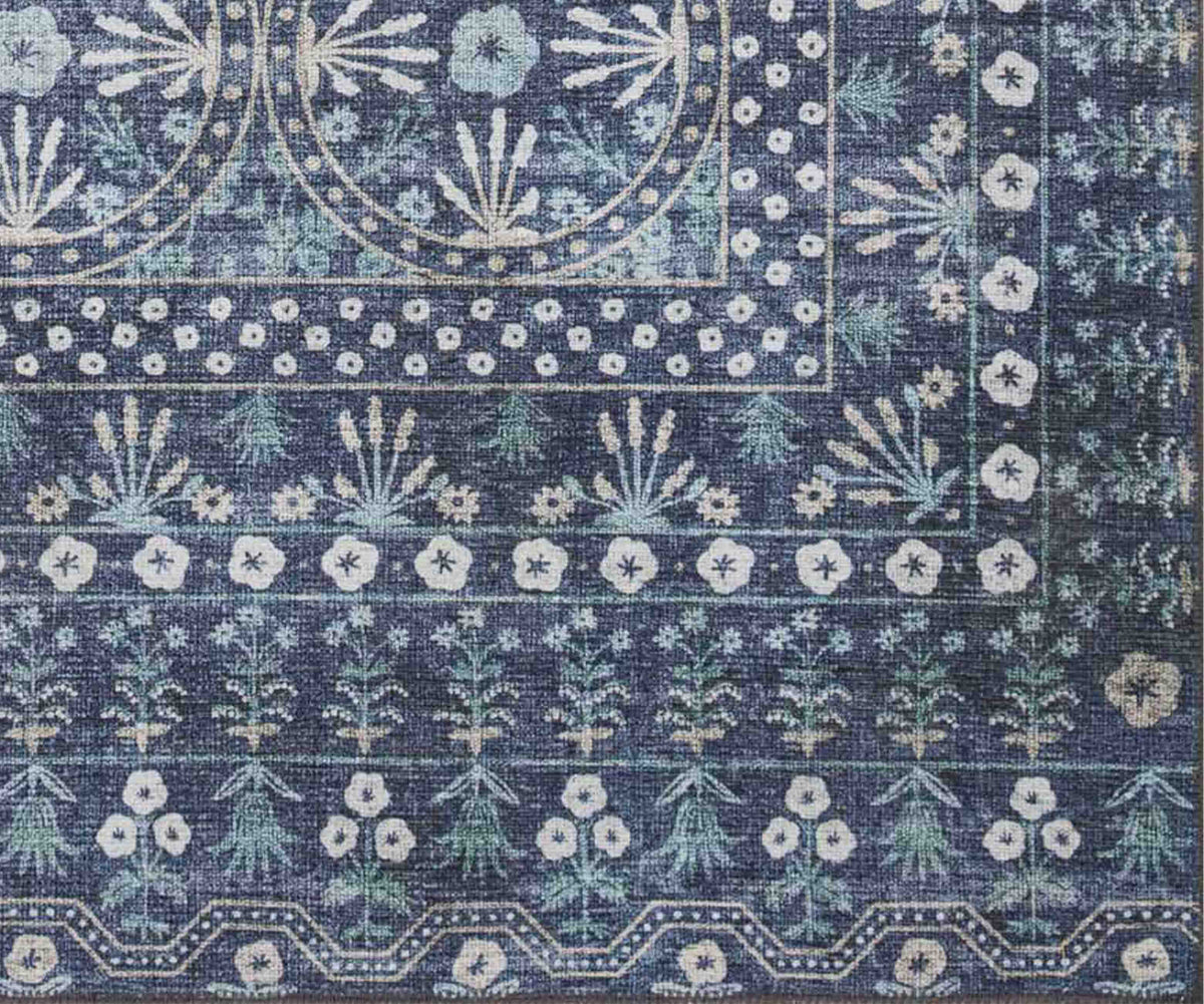 Maison Rosette Power Loomed Rug - Blue