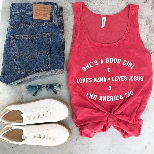 She's a Good Girl Love's her Mama and America too tank Small and XL ONLY remain