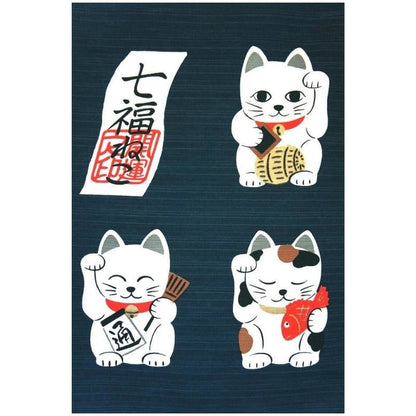 Short Japanese Noren Neko 85 x 90 cm (33.5’’ x 35.5’’)