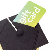 Smiley Face in Grad Cap Plush Gift Card Holder