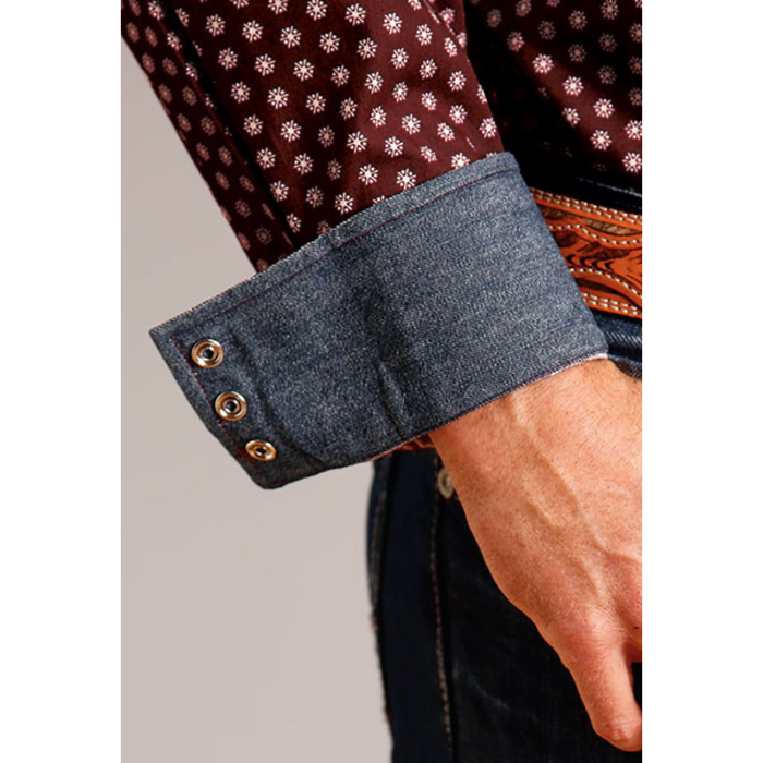 Stetson Men's Geometric Sunburst Print Long Sleeve Snap Western Shirt