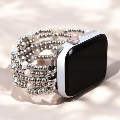 Stretch Apple Watch Bracelet Strap - Shimmering Pearl