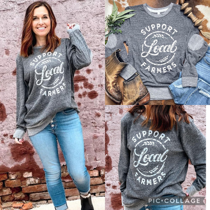 Support Local Farmers Elbow patch pullover