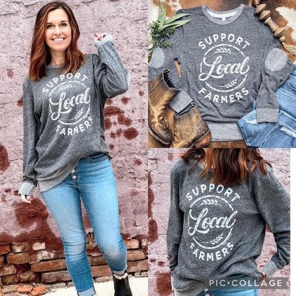 Support Local Farmers Elbow patch pullover