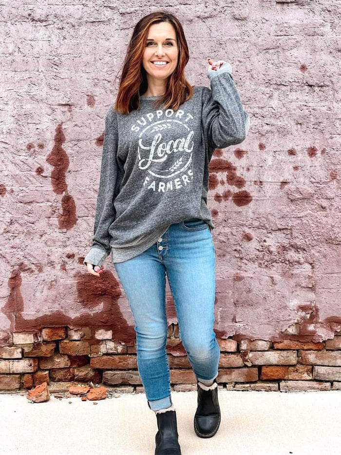 Support Local Farmers Elbow patch pullover