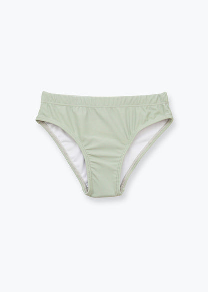 Girls swim bottom in sage green – front view