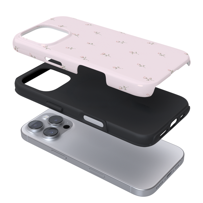 Pink Phone Case with flower design.