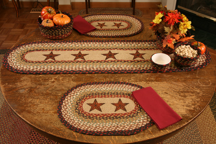 TR-019 Barn Stars Oval Table Runner