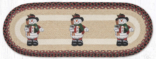 TR-081 Snowman in Top Hat Oval Table Runner