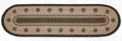 13"x48" Shamrock Table Runner made from braided jute.