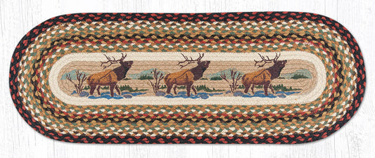 TR-319 Winter Elk Oval Table Runner