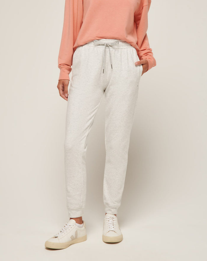 TravisMathew Women's Cloud Fleece Tie Jogger Apparel TravisMathew Heather Light Grey XSmall