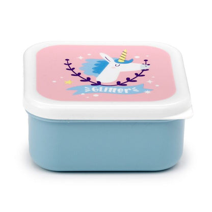 blue unicorn magic lunch box with a front view, featuring the magical unicorn design