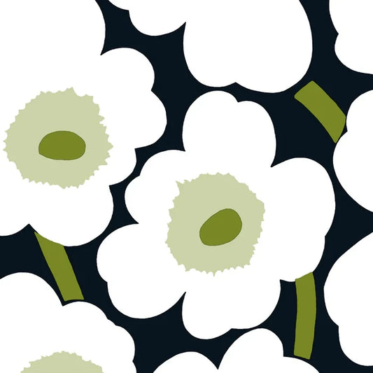 Unikko Black Cocktail Napkins