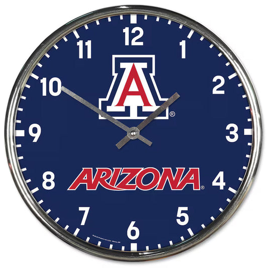 University of Arizona Wildcats Chrome Wall Clock
