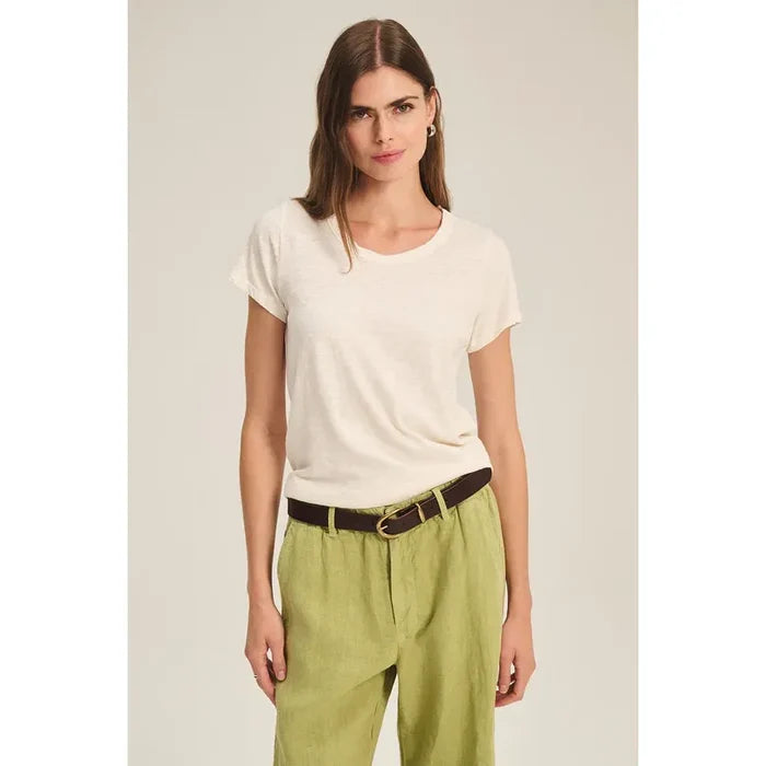 Velvet by Graham and Spencer Marika Cotton Slub Tee in Coconut