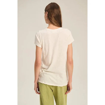 Velvet by Graham and Spencer Marika Cotton Slub Tee in Coconut