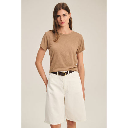 Velvet by Graham and Spencer Marika Cotton Slub Tee in Wood