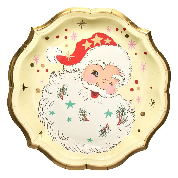 Vintage Santa Dinner Plates