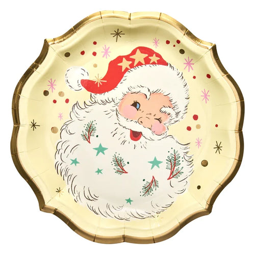 Vintage Santa Dinner Plates