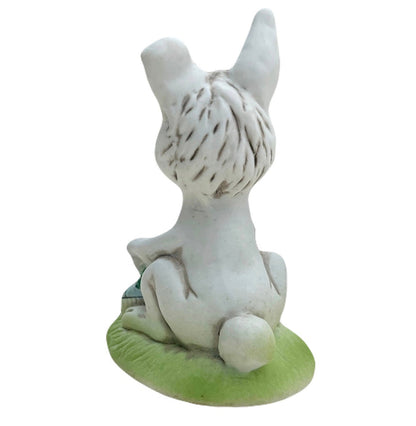 Vintage Suzy’s Zoo Easter Bunny Rabbit with Easter Eggs 3.5" Collectible Figurine Statue by Suzy Spafford Enesco 1979