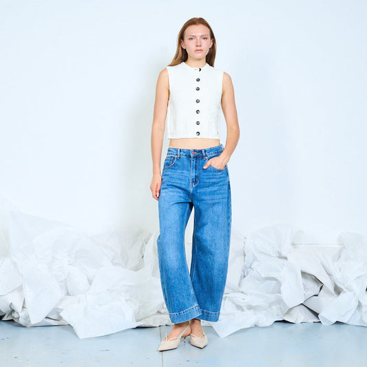 Vintage wash straight leg jeans wholesale