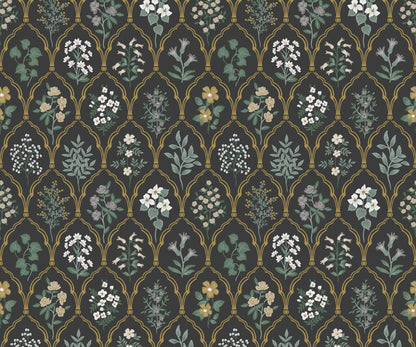 Hawthorne Wallpaper - Black Linen