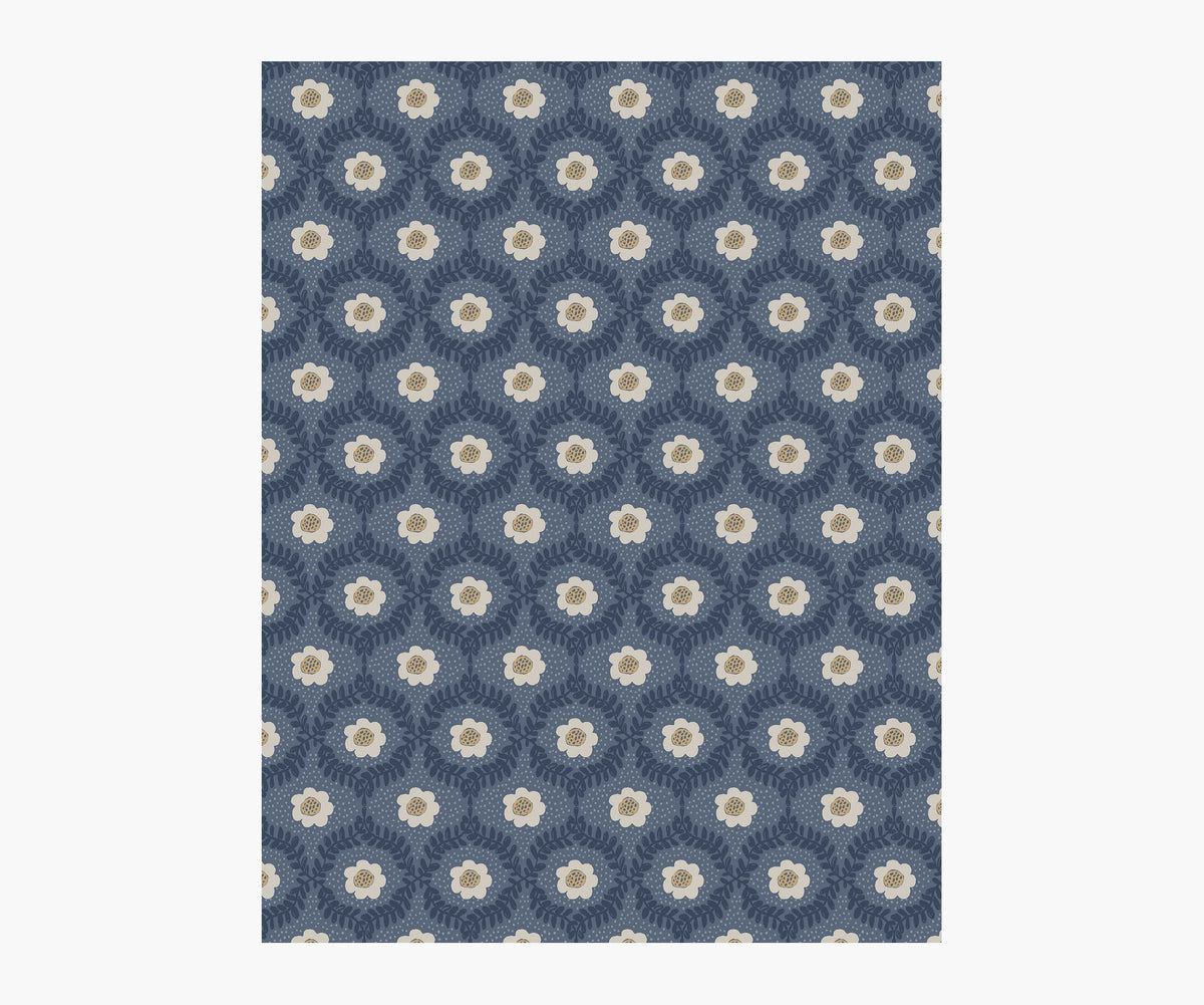 Emma Wallpaper Sample - Navy