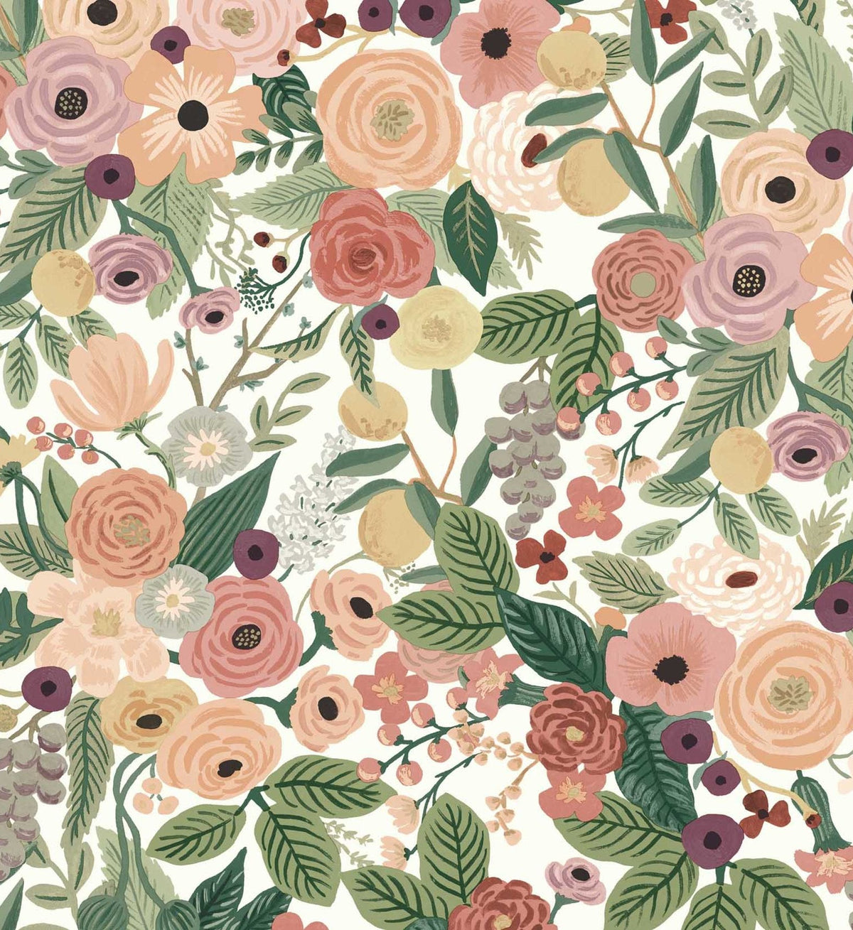 Garden Party Peel & Stick Wallpaper - Burgundy Multi