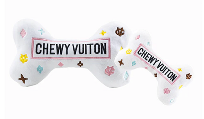 White Chewy Vuiton Bone Toy