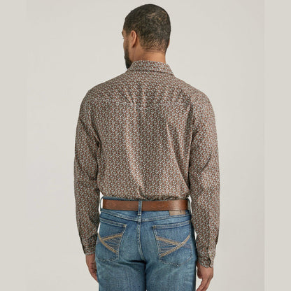 Wrangler Men's 20X Competition Advanced Comfort Snap Shirt- Chocolate Orange