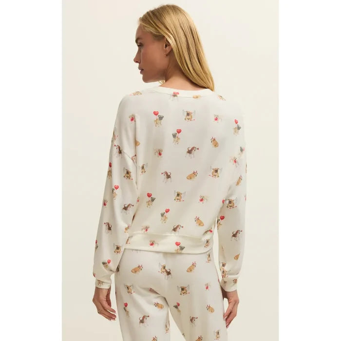 Z Supply Bisous Love Pup Top in Vanilla Ice