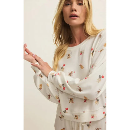 Z Supply Bisous Love Pup Top in Vanilla Ice