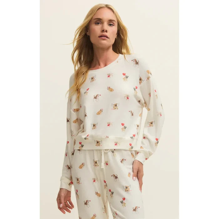 Z Supply Bisous Love Pup Top in Vanilla Ice